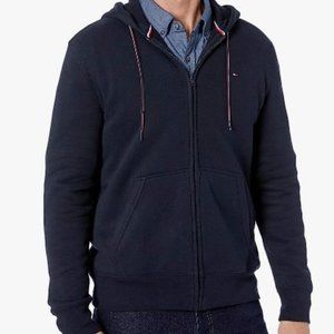 Tommy Hilfiger Classic Zip Front Hoodie Drawstring Neck & Logo Size XXL Black